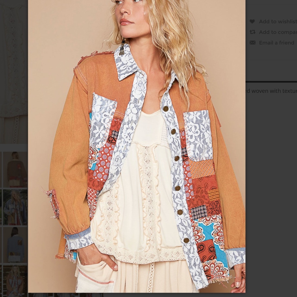 Pol Multicolor Patchwork Button Down Shirt - image 2